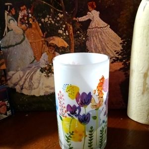💐Gorgeous ProFlowers Vintage Floral Multicolored Art Glass Vase,Gift it.🎁